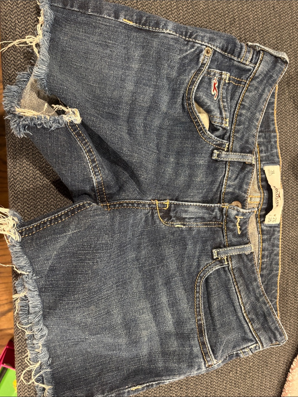 Hollister Dark Blue Denim Cutoff Shorts
